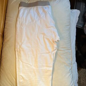 Men’s Pact White long underwear Pants with Gray Waistband Size Small